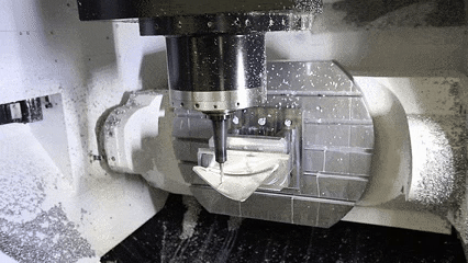 O processo de trabalho de cinco eixos CNC