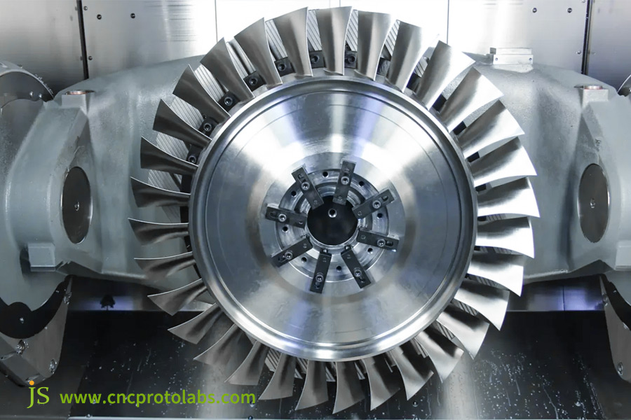 5-axis CNC machining aerospace engine blisk